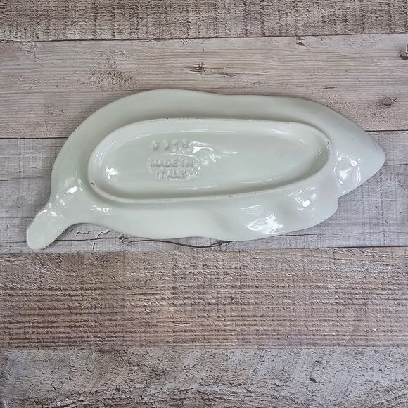 Vintage Bananas Serving Dish Relish Appetizer Dessert Spoon Rest Made In Italy - Picture 2 of 5